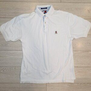 Tommy Hilfiger Polo Shirt Men's - Size M - White Cotton Oversized Fit
